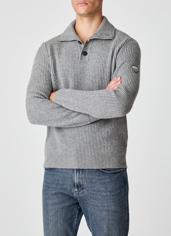 Pullover Troyer 1/1 Arm Mercury Grey Frontansicht