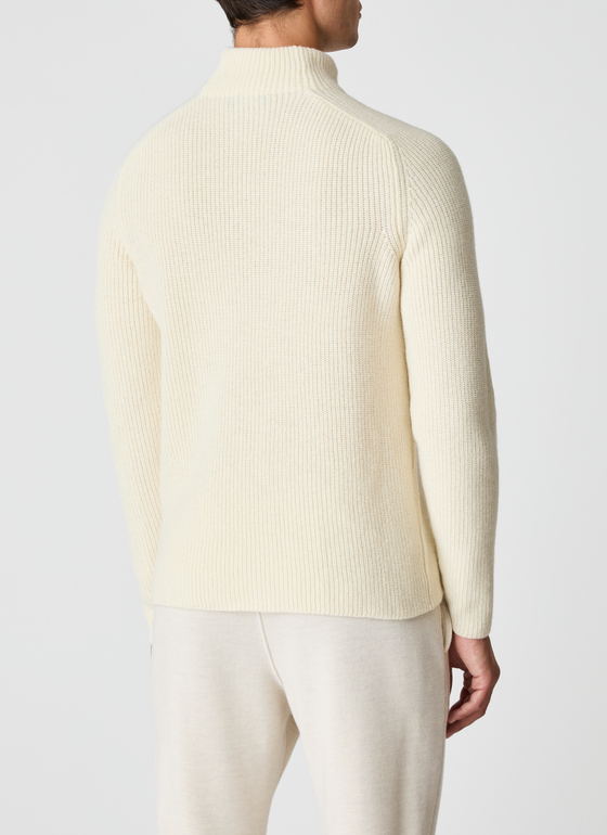 Pullover Stehkragen 1/1 Arm New White Frontansicht