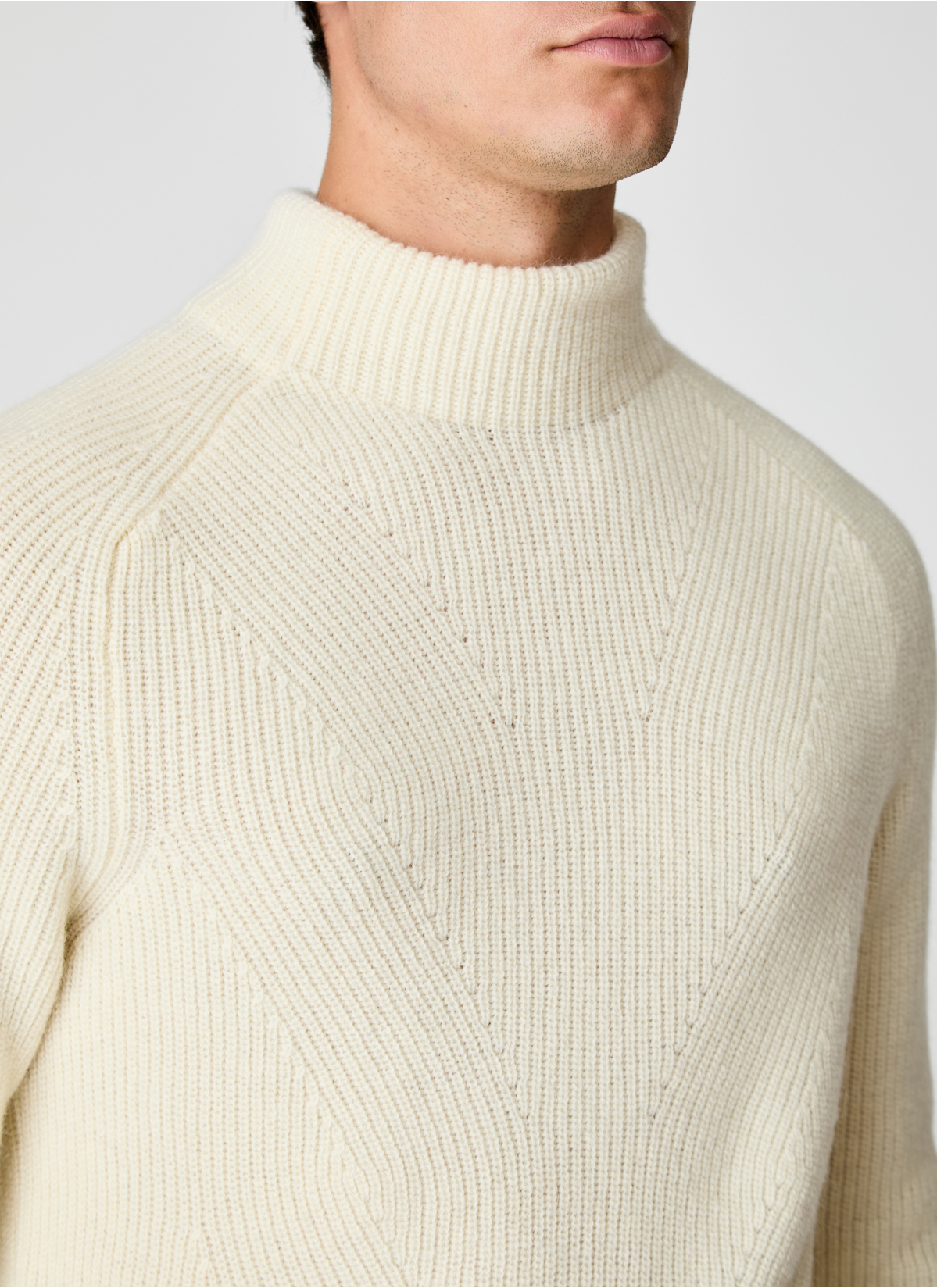 Pullover Stehkragen 1/1 Arm, New White Detailansicht 1