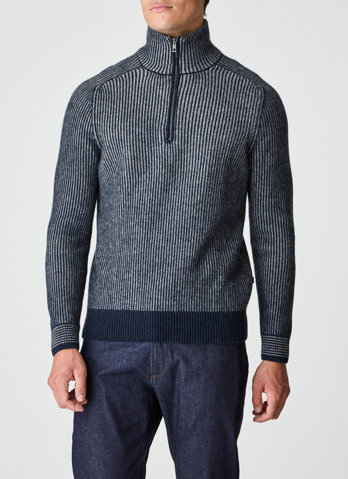 Pullover Troyer 1/1 Arm, Deep Sea Detailansicht 1