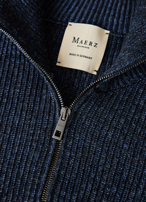 Pullover Troyer 1/1 Arm Navy Frontansicht