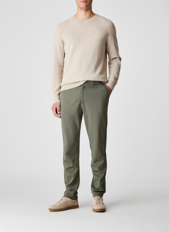 Pullover Rundhals 1/1 Arm Beige Frontansicht