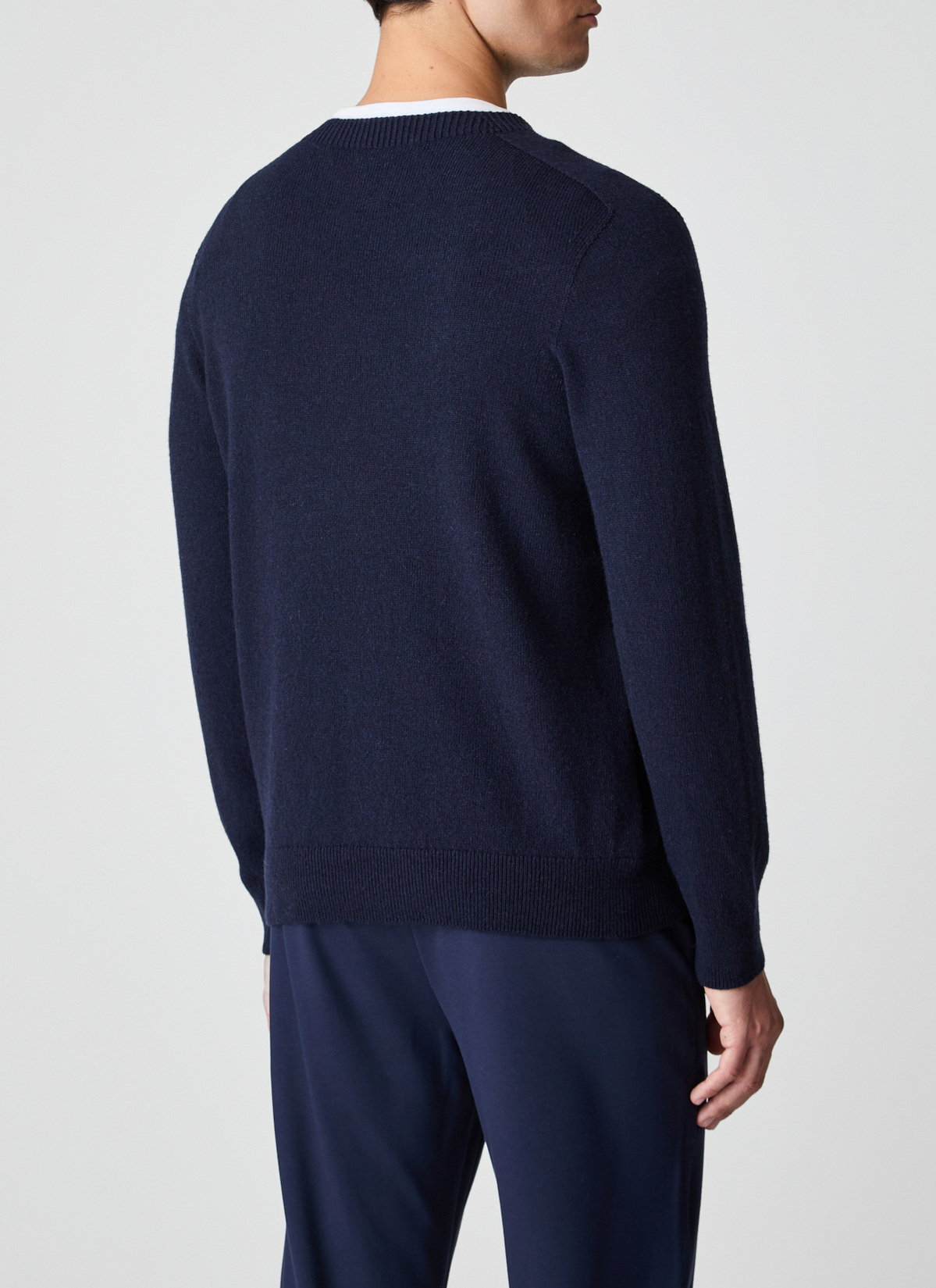 Pullover Rundhals 1/1 Arm, Navy Rückansicht