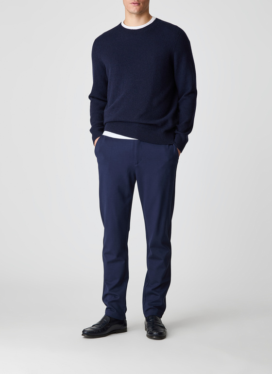 Pullover Rundhals 1/1 Arm Navy Frontansicht