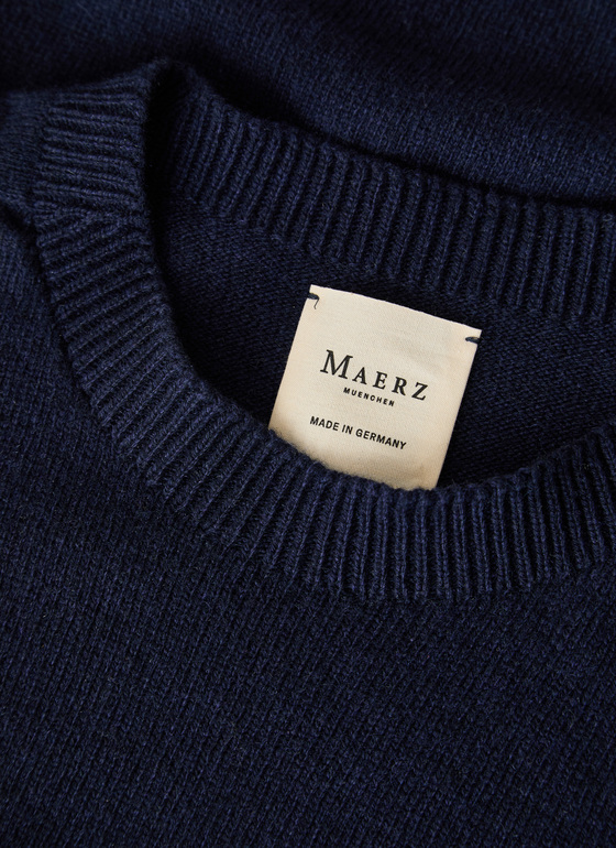 Pullover Rundhals 1/1 Arm Navy Frontansicht