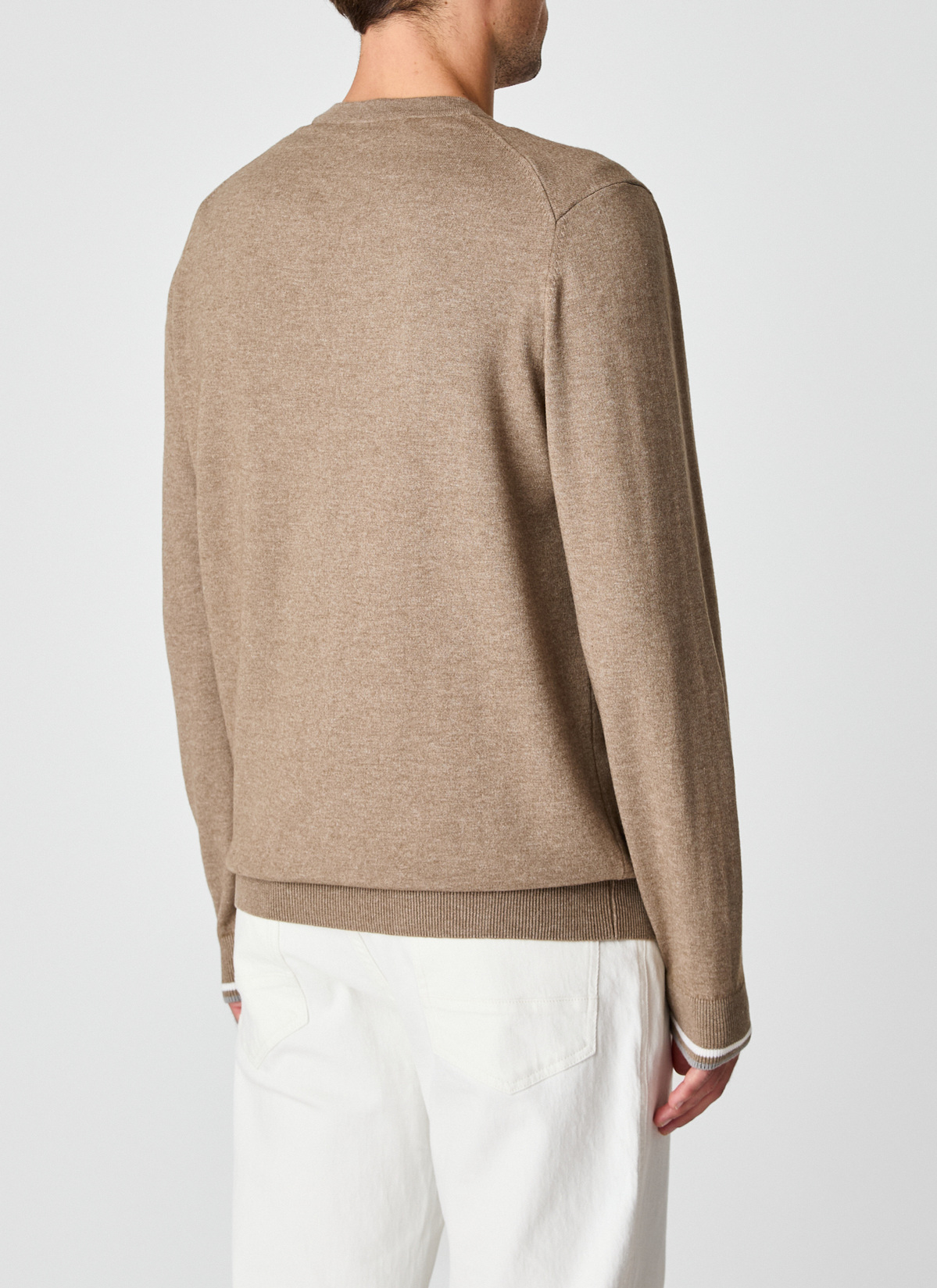 Pullover V-Ausschnitt 1/1 Arm, Twig Rückansicht