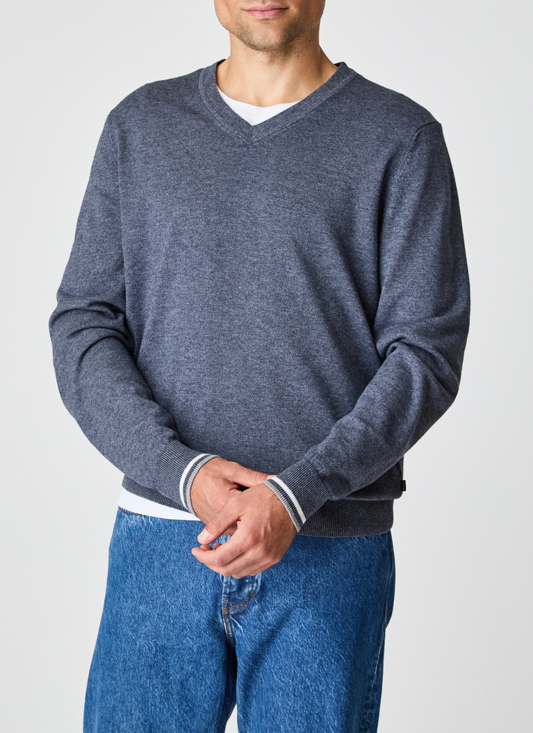 Pullover V-AusschnittInk Blue Frontansicht