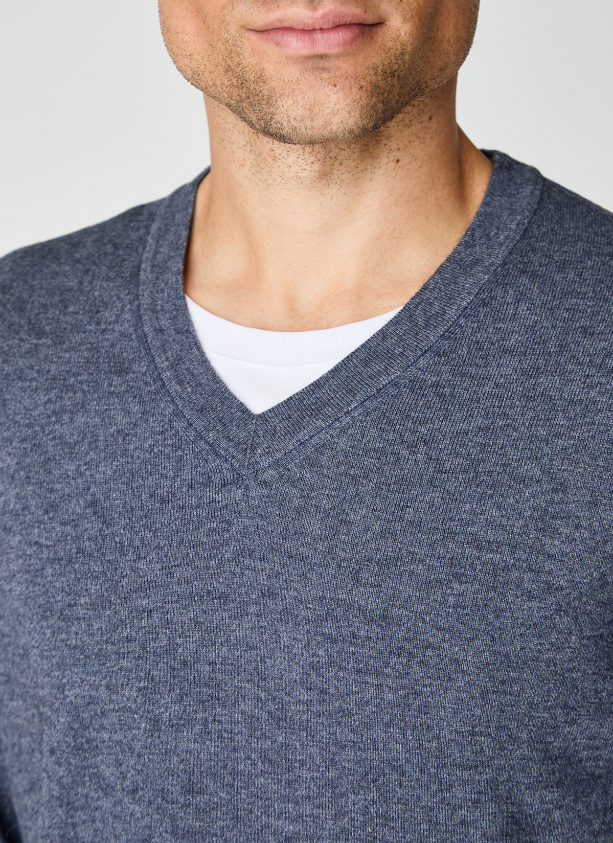 Pullover V-Ausschnitt 1/1 Arm, Ink Blue Detailansicht 2