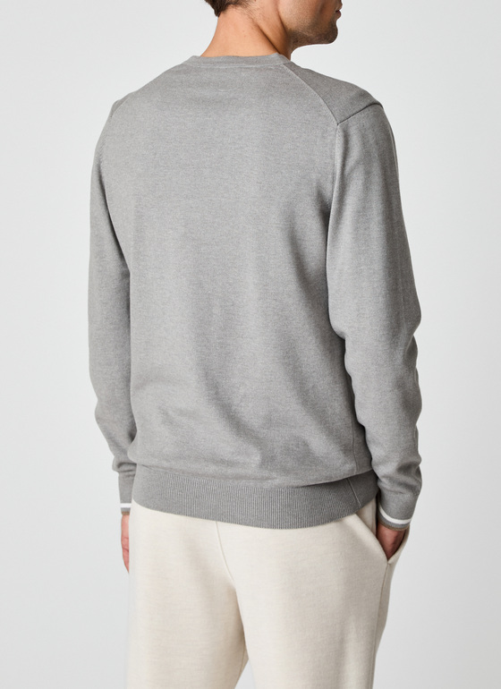 Pullover V-Ausschnitt 1/1 Arm Mercury Grey Frontansicht