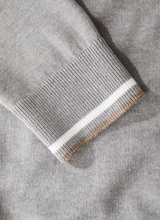 Pullover V-Ausschnitt 1/1 Arm Mercury Grey Frontansicht