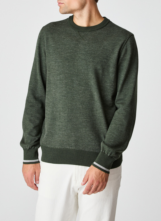 Pullover Rundhals 1/1 Arm Moos Garden Frontansicht