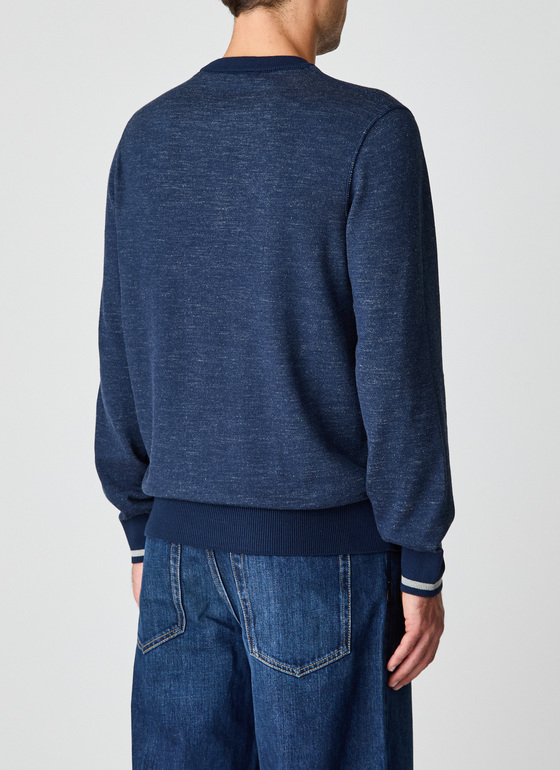 Pullover Rundhals 1/1 Arm New Indigo Frontansicht