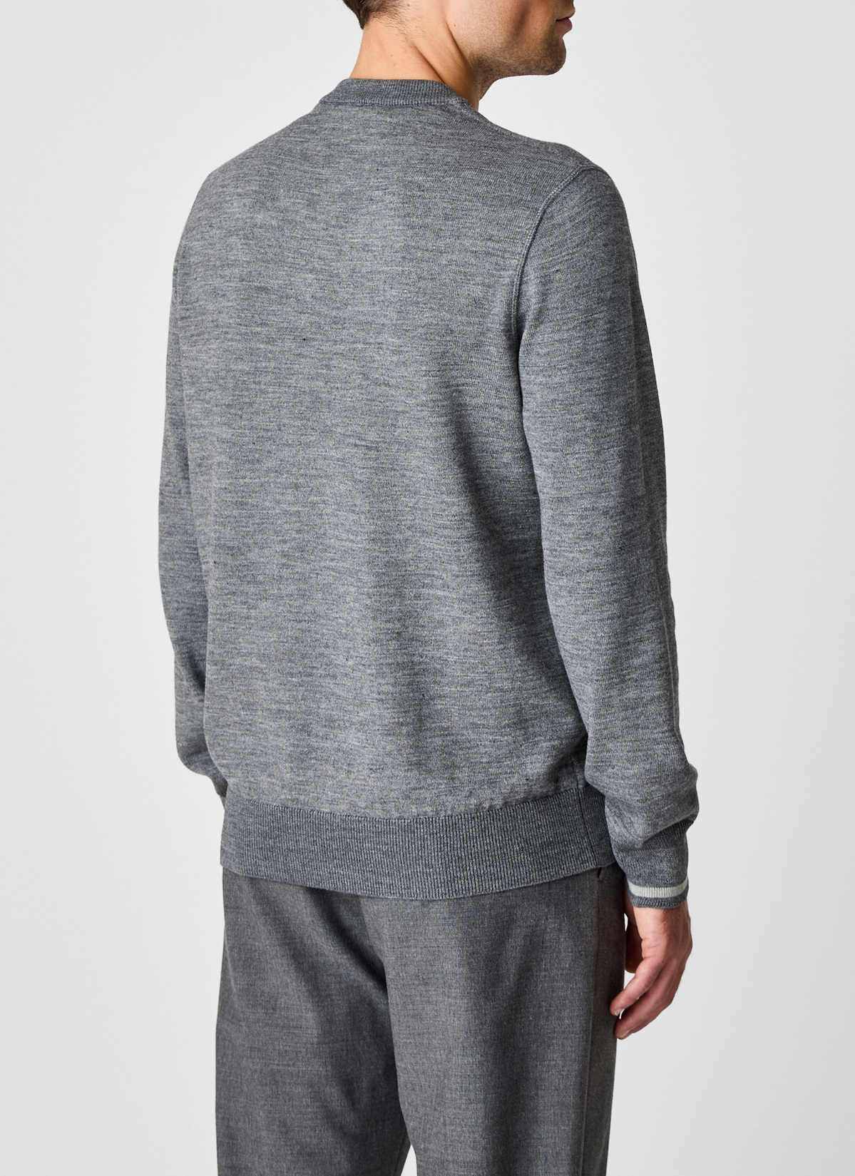 Pullover Rundhals 1/1 Arm, Smoky Grey Rückansicht