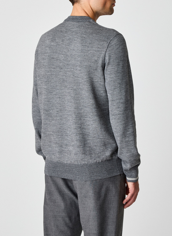 Pullover Rundhals 1/1 Arm Smoky Grey Frontansicht