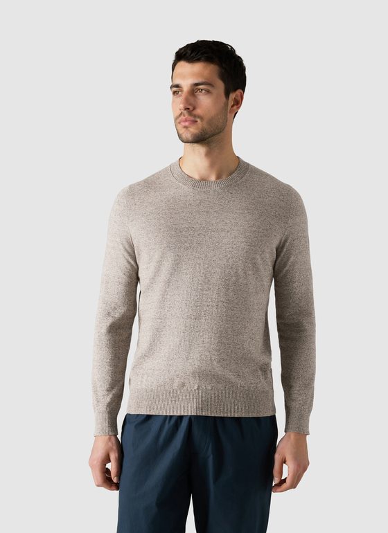 Pullover Rundhals 1/1 Arm Pale Brown Frontansicht