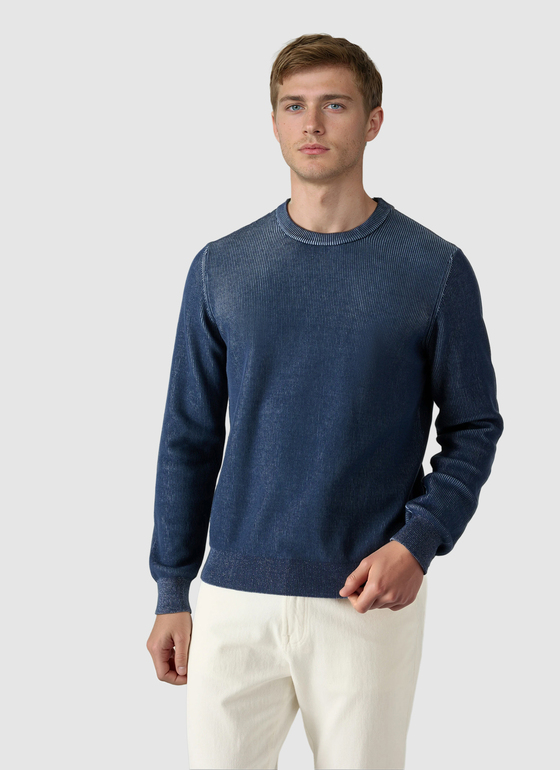 Pullover Rundhals 1/1 Arm Dawn Blue Frontansicht