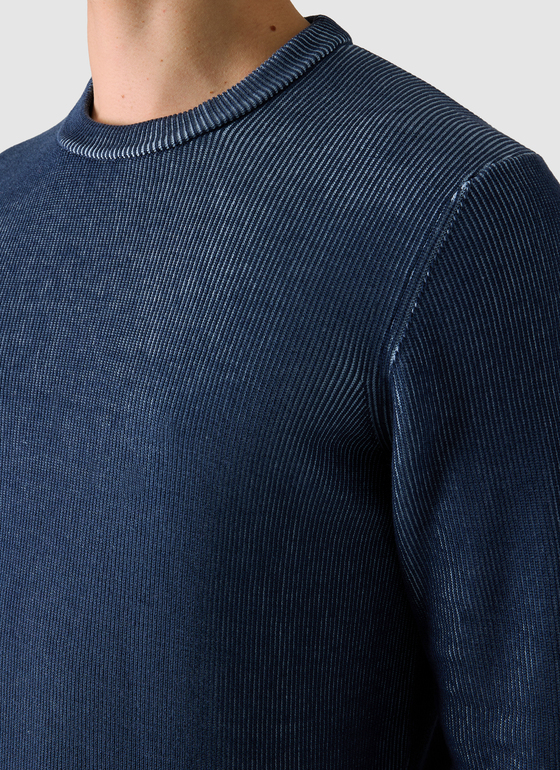 Pullover Rundhals 1/1 Arm Dawn Blue Frontansicht