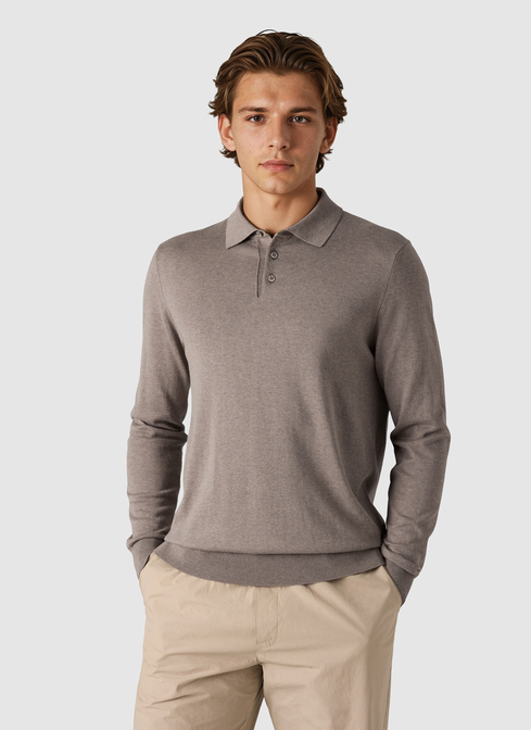 Pullover Polokragen Knopf 1/1 Arm width=