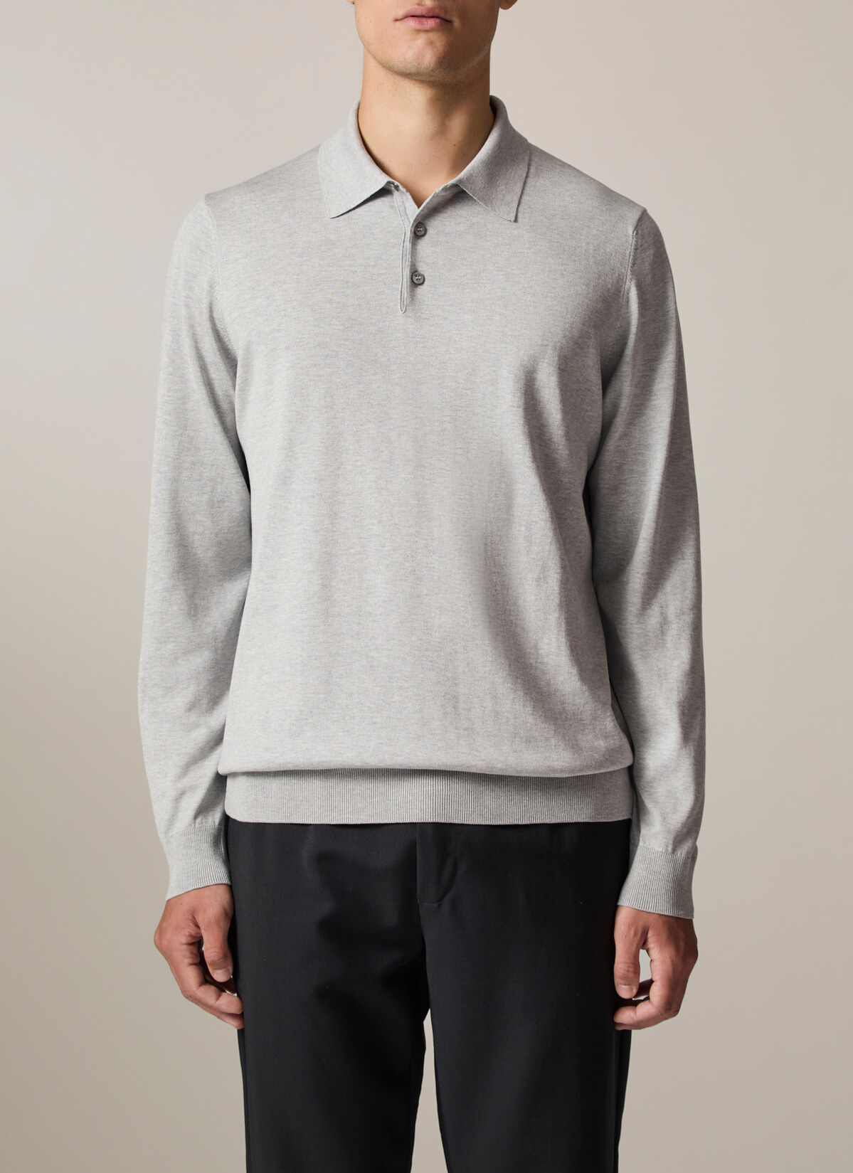 Pullover Polokragen Knopf 1/1 Arm, Mountain Peak Detailansicht 1