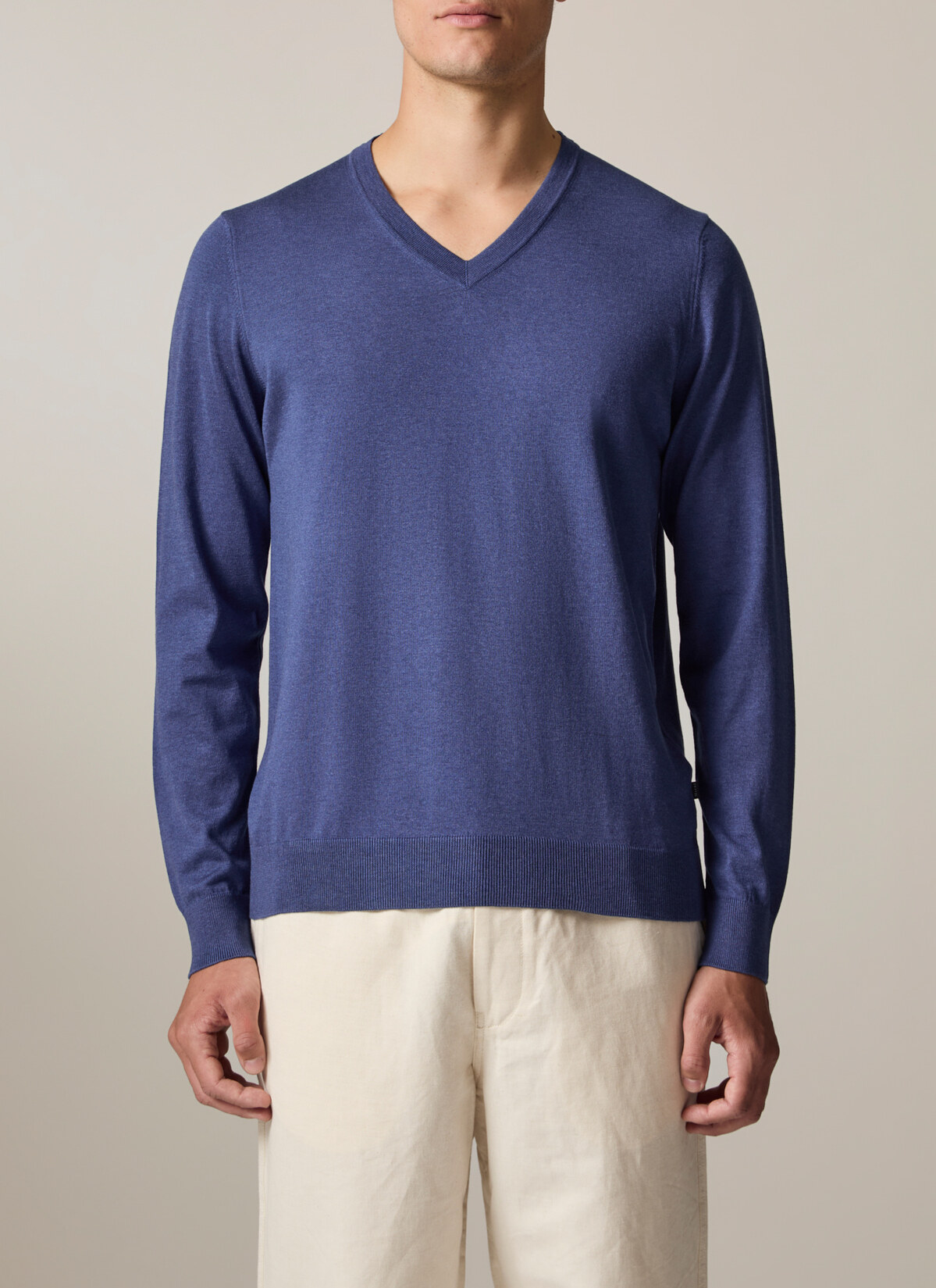Pullover V-Ausschnitt 1/1 Arm, Deep Sea Detailansicht 1
