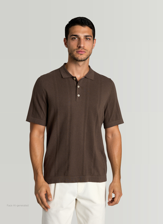 Poloshirt Nougat Frontansicht