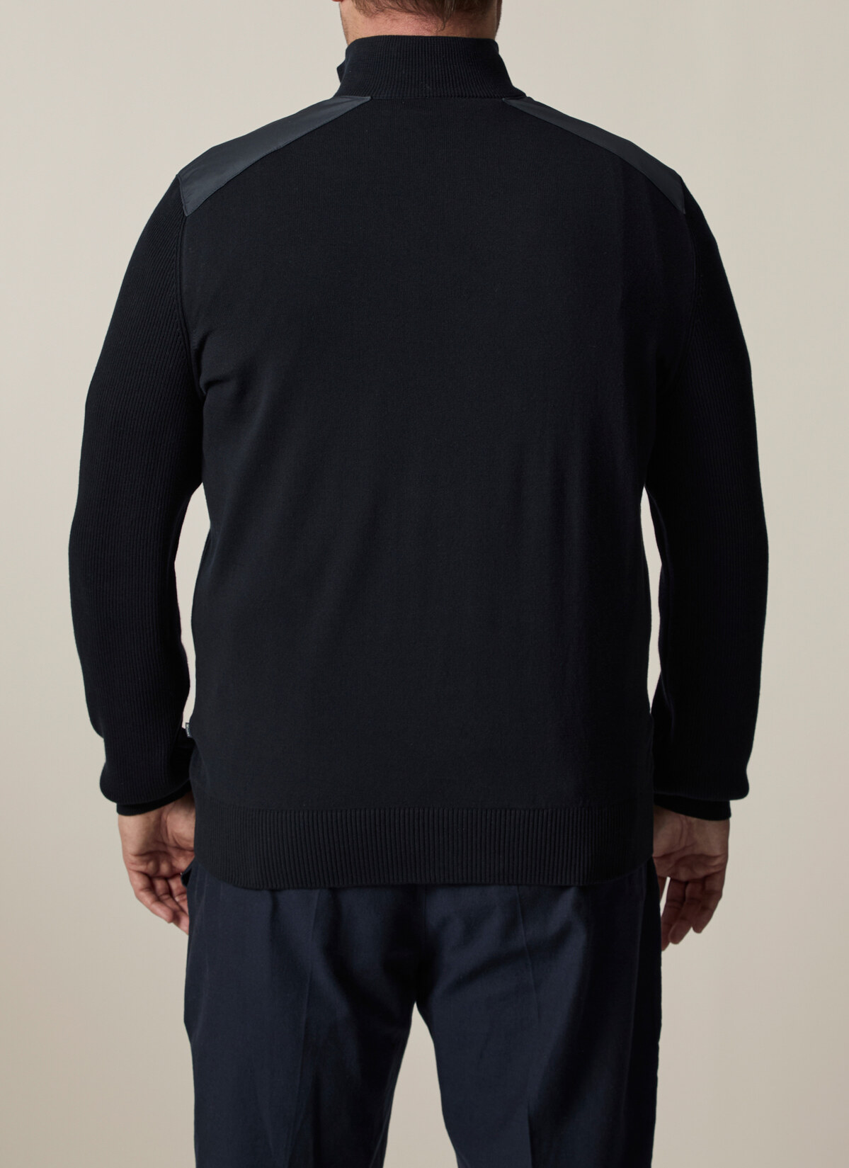 Pullover Troyer 1/1 Arm, Marine Rückansicht