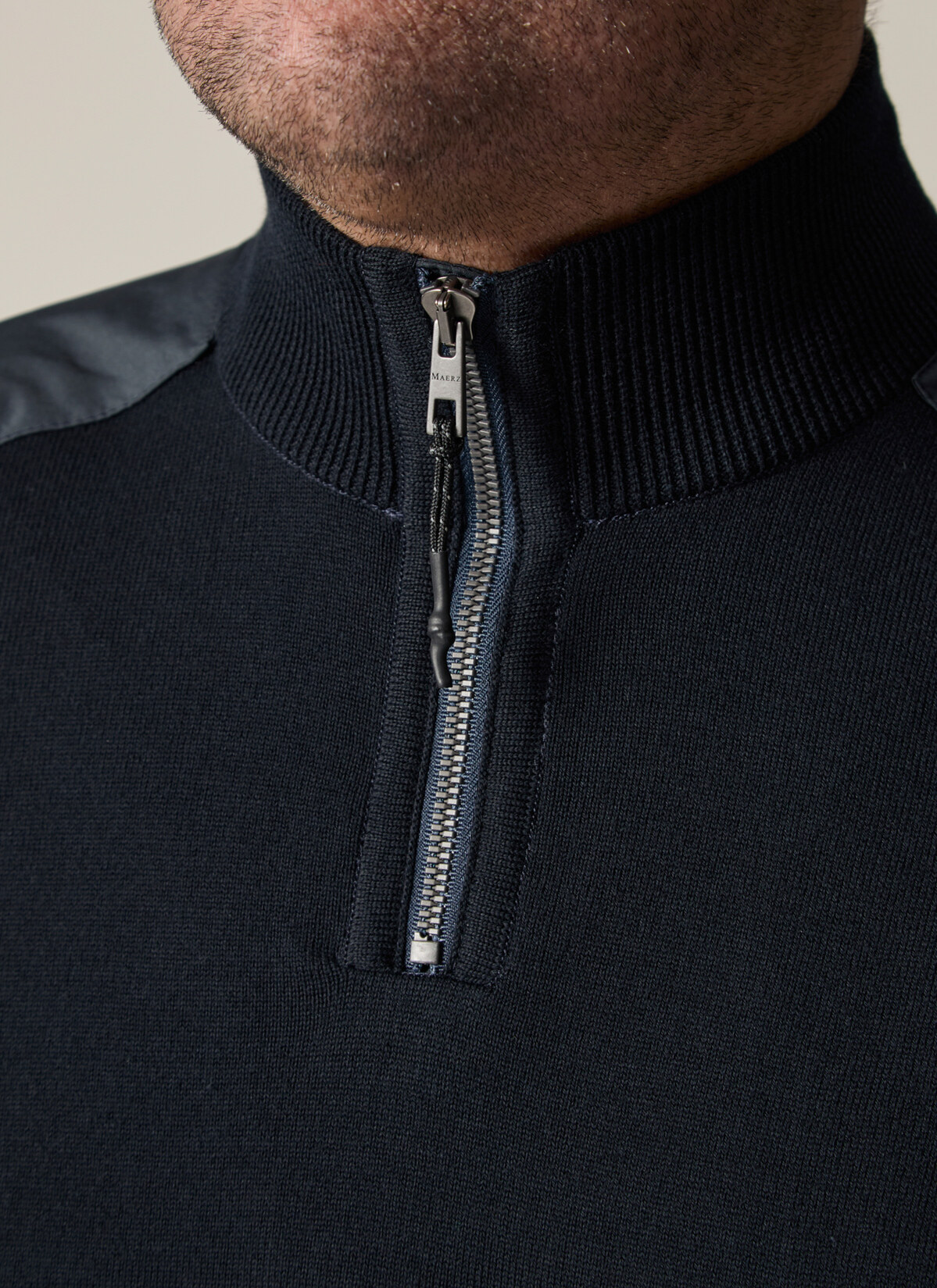 Pullover Troyer 1/1 Arm, Marine Detailansicht 2