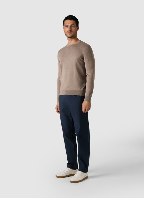 Pullover Rundhals 1/1 Arm Pale Brown Frontansicht