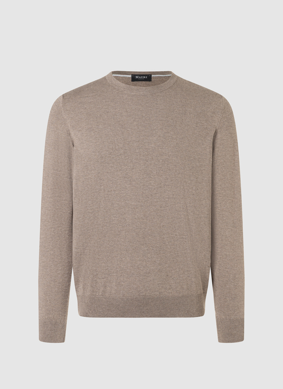 Pullover Rundhals 1/1 Arm Pale Brown Frontansicht