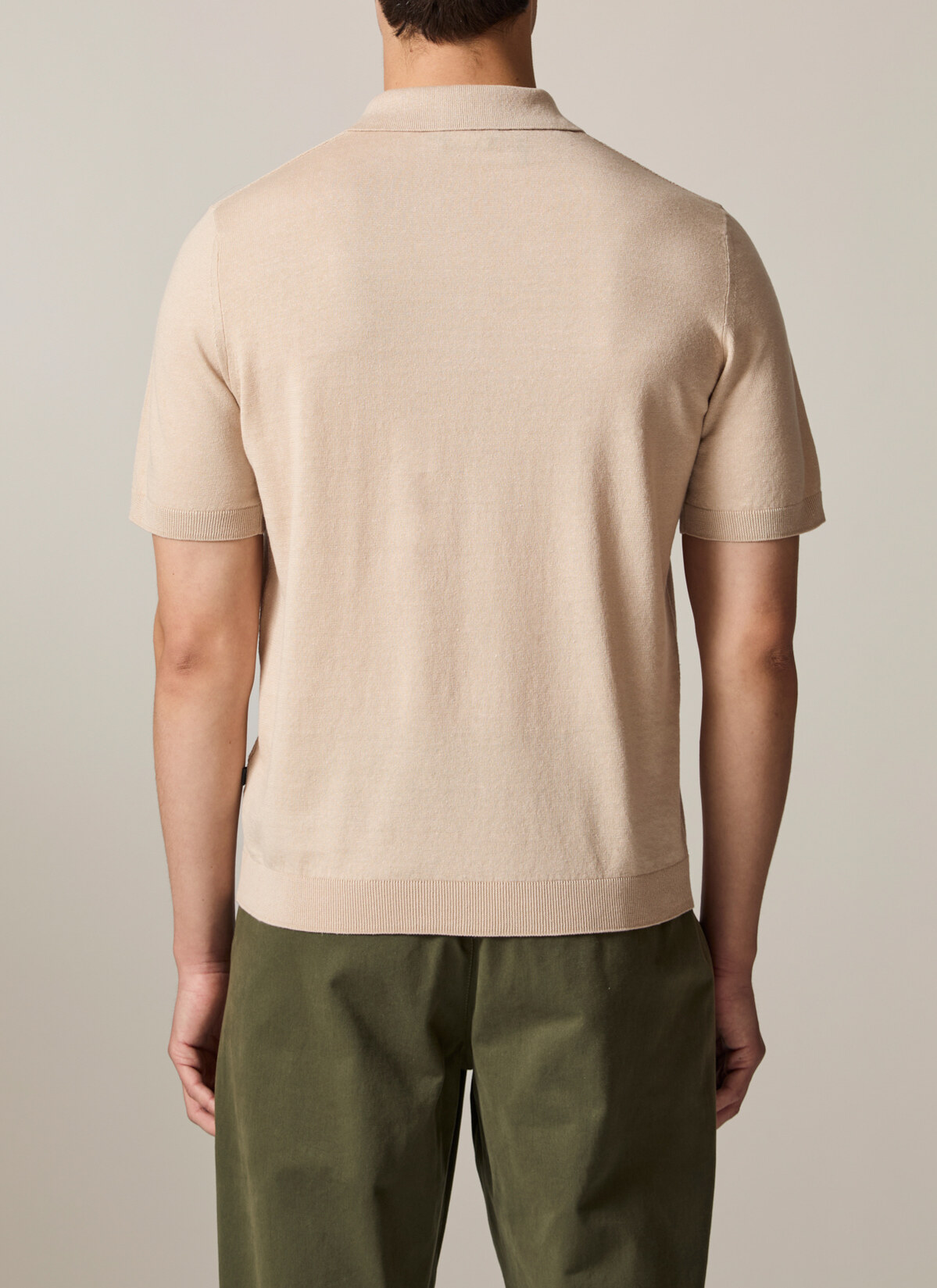 Pullover Polo 1/2 Arm, Iced Coffee Rückansicht