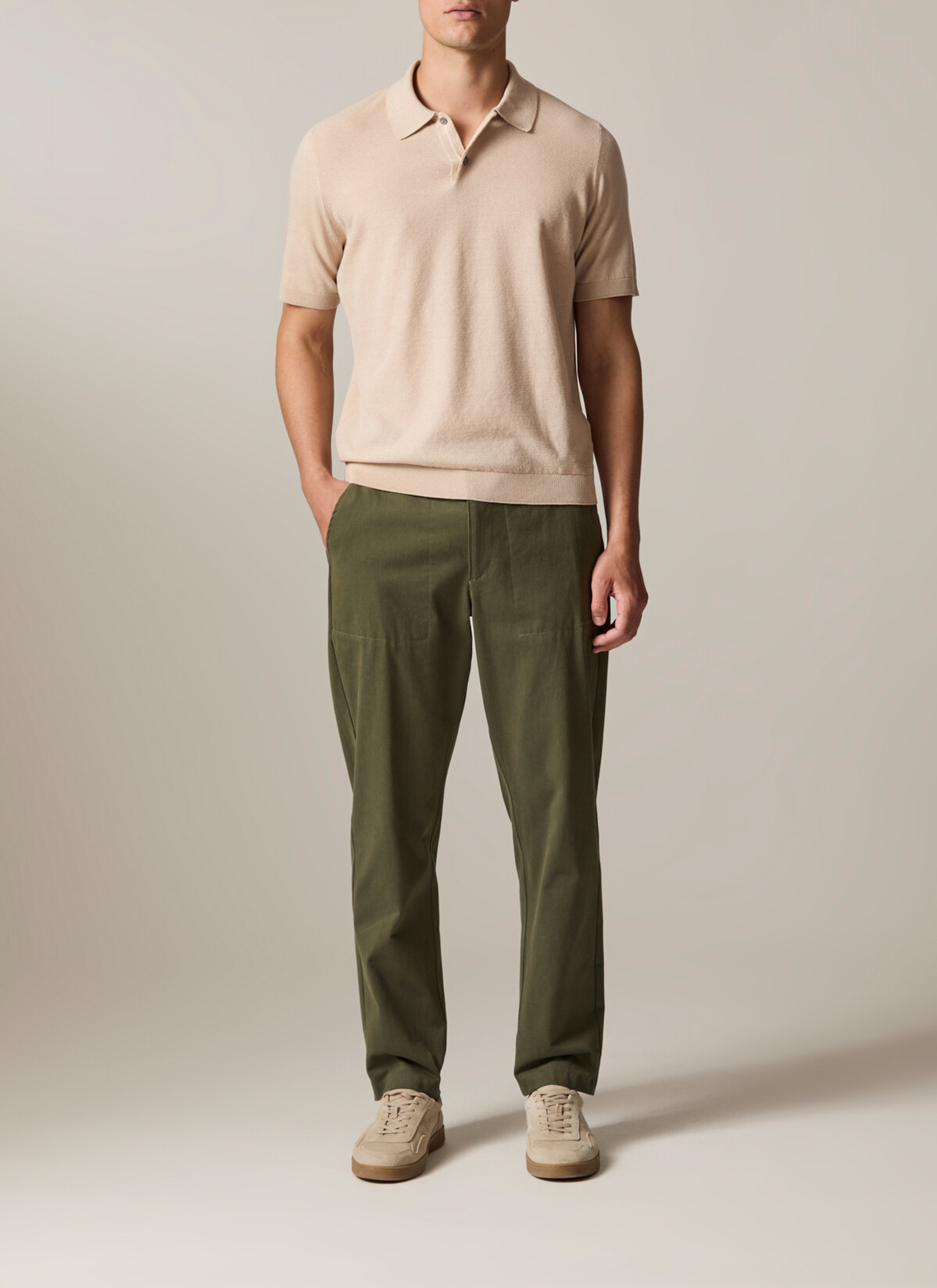 Pullover Polo 1/2 Arm, Iced Coffee Detailansicht 2