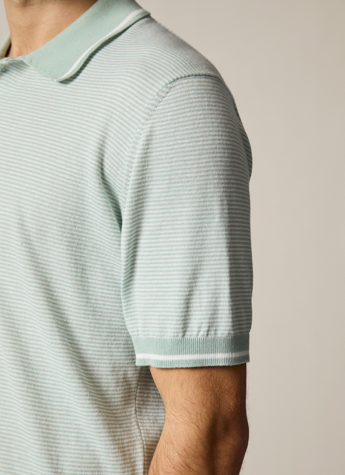 Pullover Polo 1/2 Arm, Iced Mint Detailansicht 2
