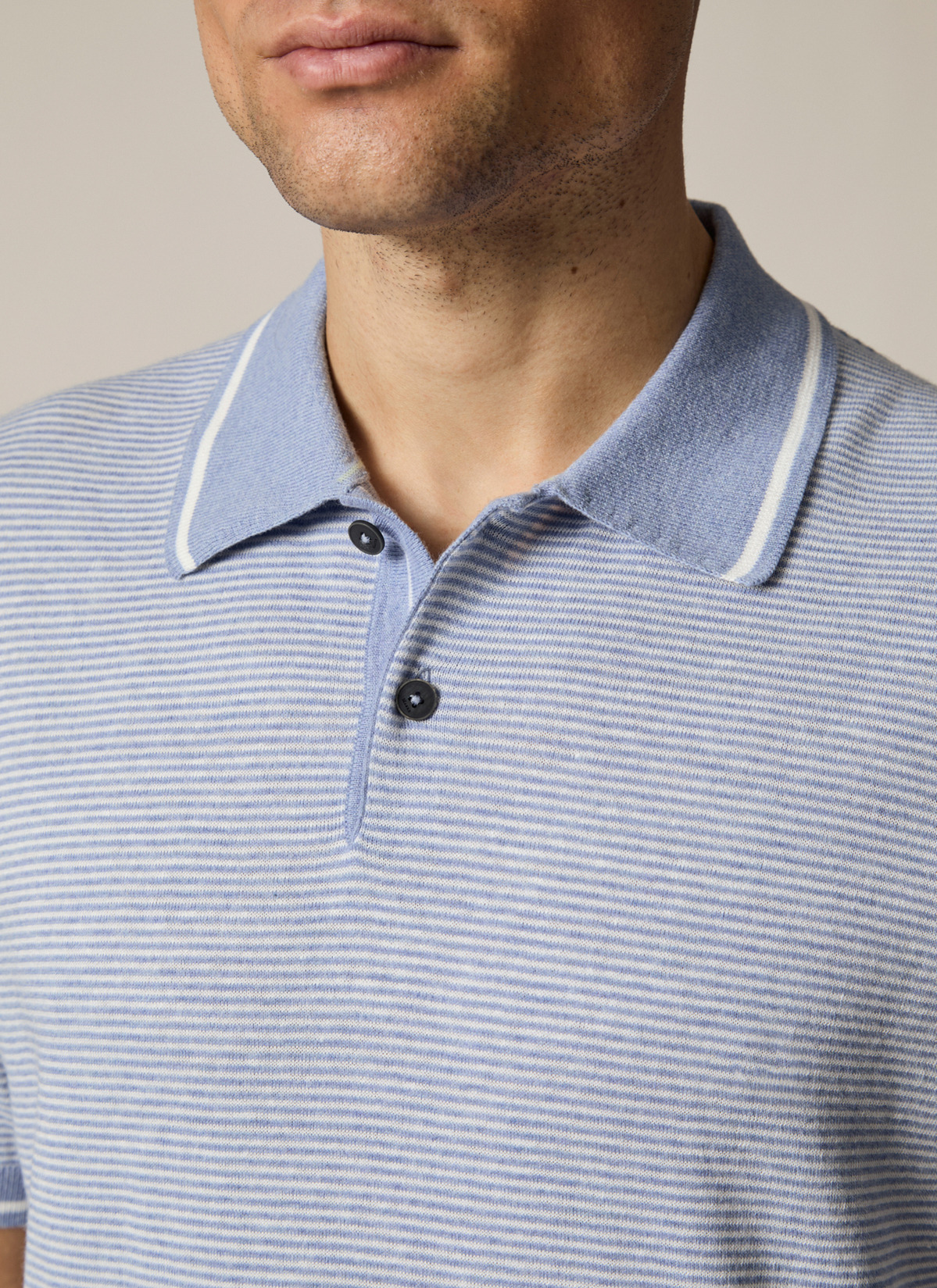 Pullover Polo 1/2 Arm, Shades of Blue Detailansicht 1