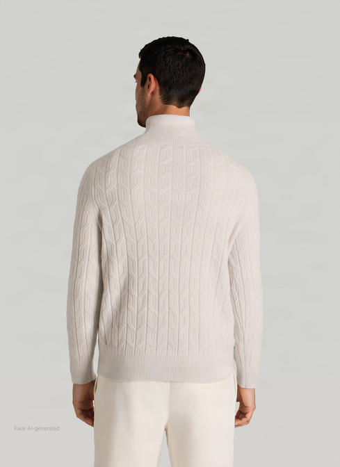 Pullover Rundhals 1/1 Arm, Mascarpone Cream Rückansicht