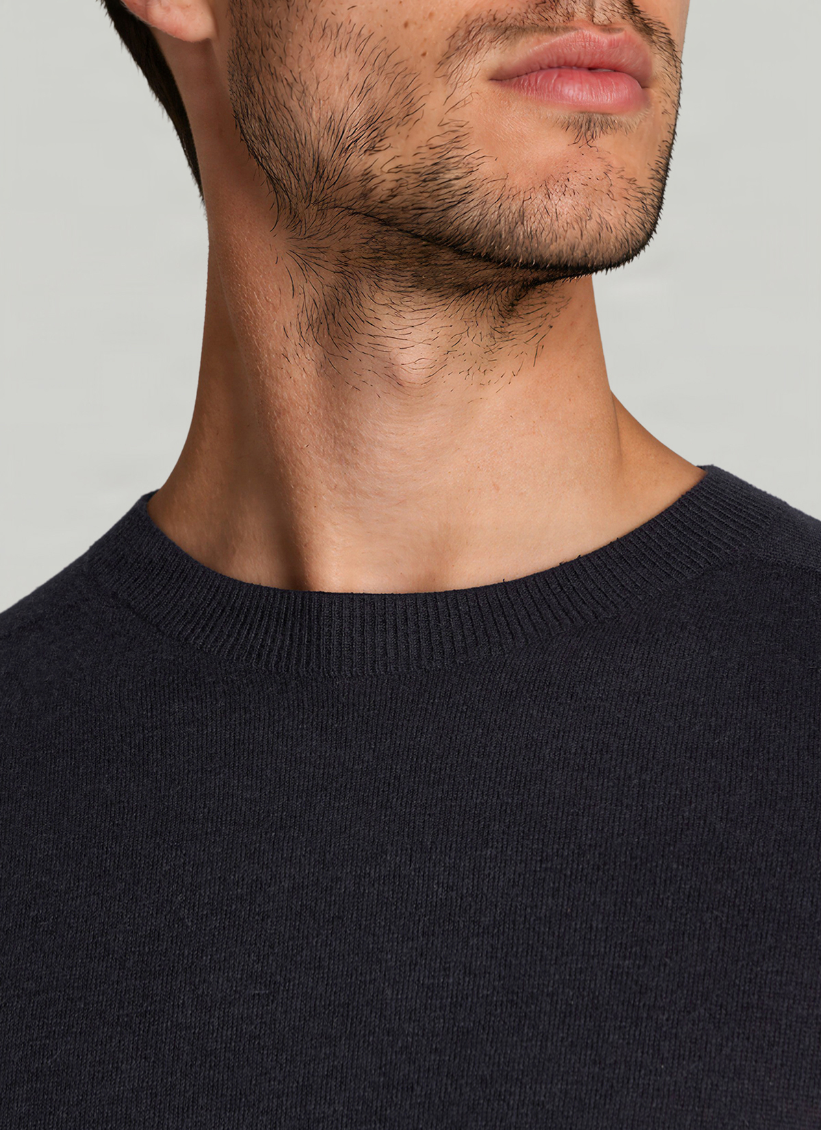 Pullover Rundhals 1/1 Arm, Navy Detailansicht 1