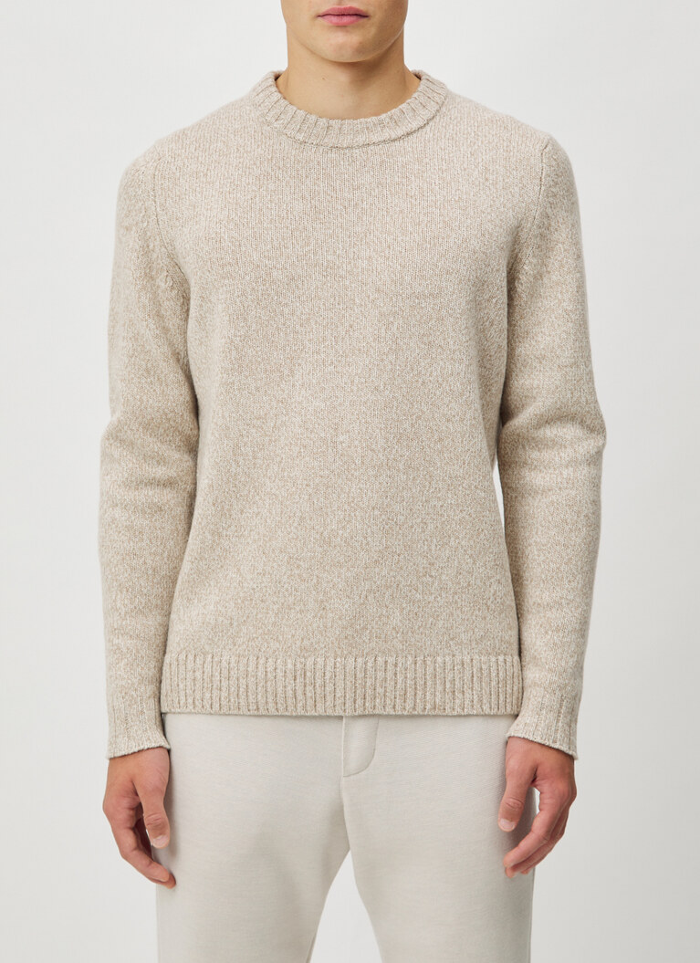 Pullover Rundhals 1/1 Arm, Granola Frontansicht