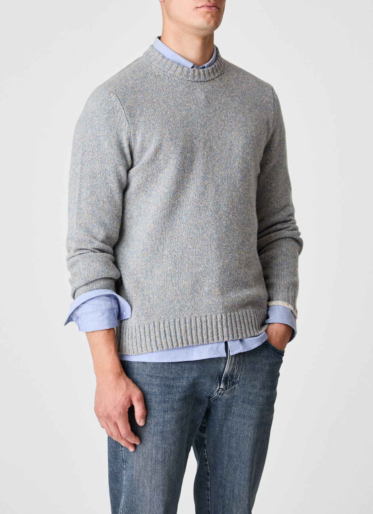 Pullover Rundhals 1/1 Arm, Beach Frontansicht
