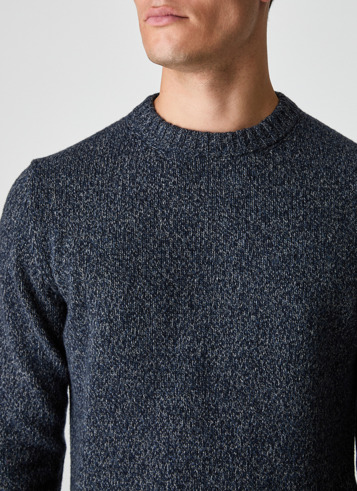 Pullover Rundhals 1/1 Arm, Navy Detailansicht 2