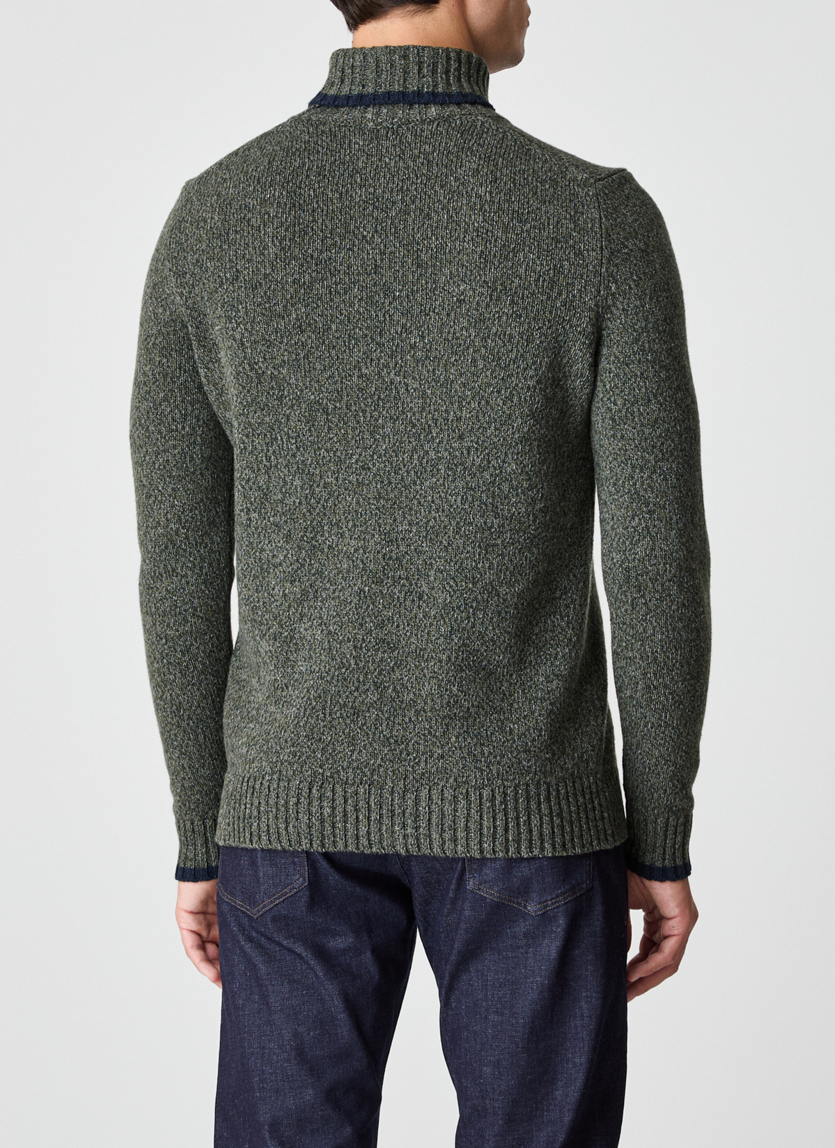 Pullover Rollkragen 1/1 Arm, Dark Moss Rückansicht