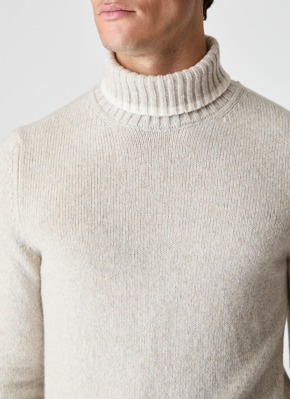 Pullover Rollkragen 1/1 Arm, Gravel Path Detailansicht 2