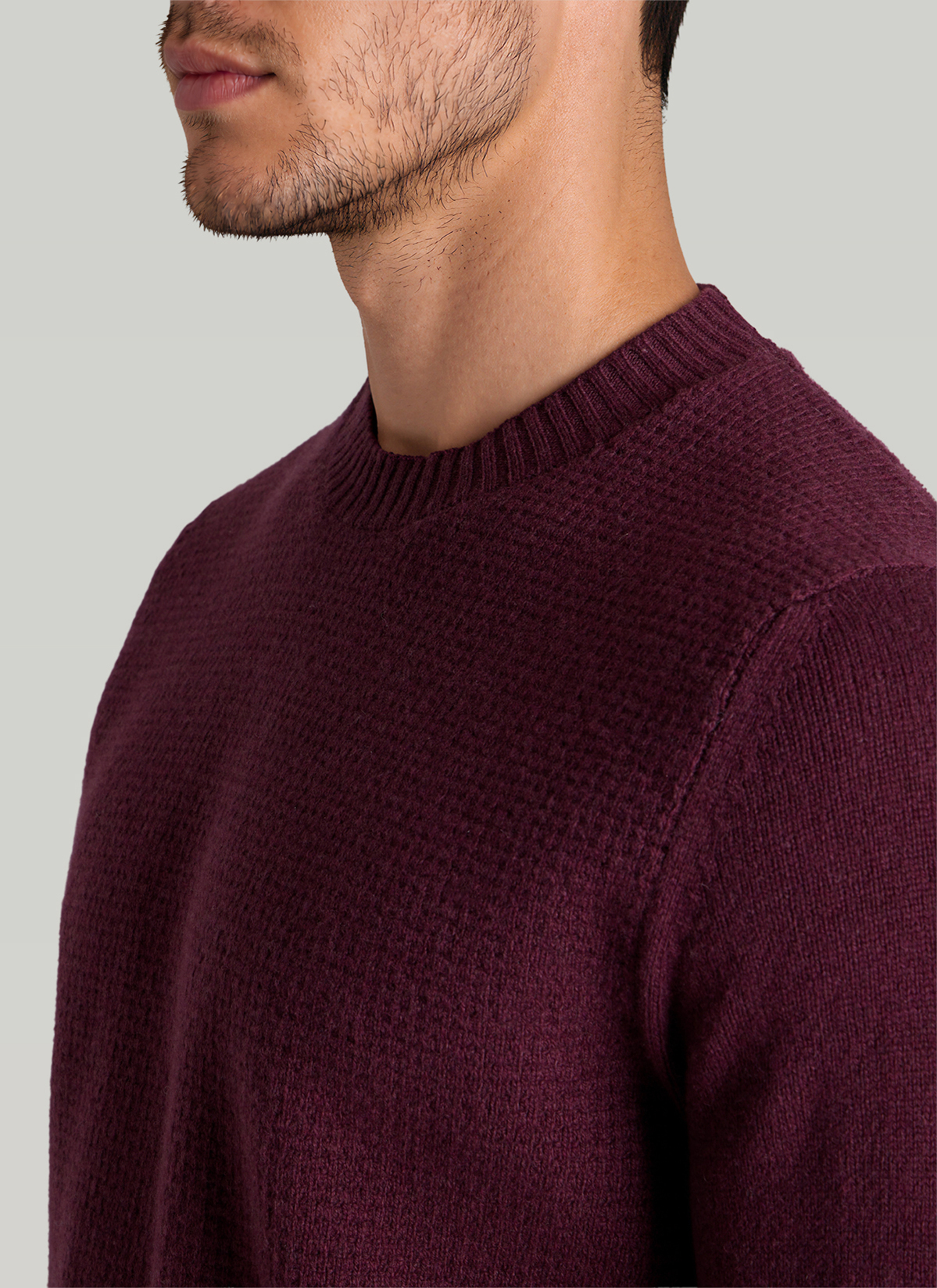 Pullover Rundhals 1/1 Arm, Mellow Cherry Detailansicht 1