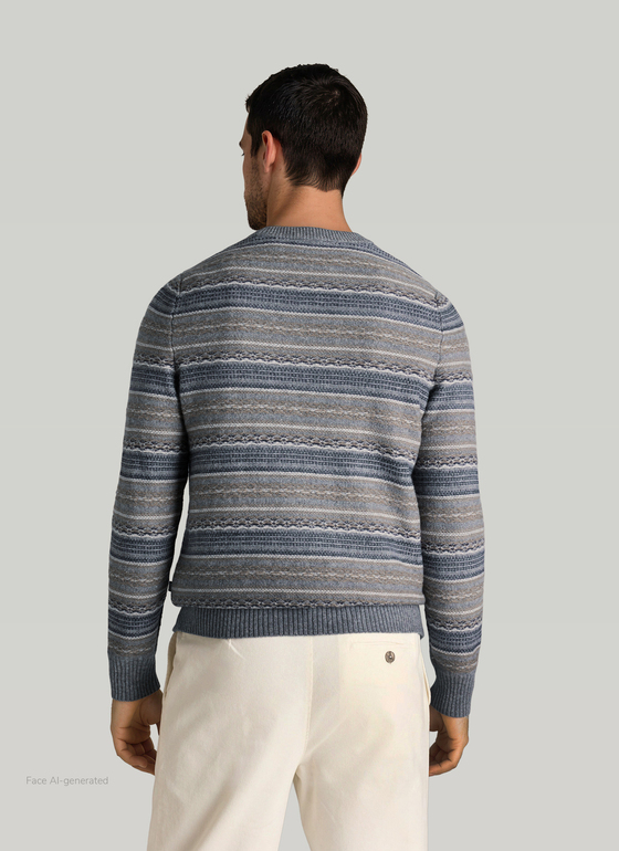 Pullover Rundhals 1/1 Arm Shark Skin Frontansicht