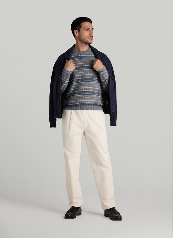 Pullover Rundhals 1/1 Arm Shark Skin Frontansicht