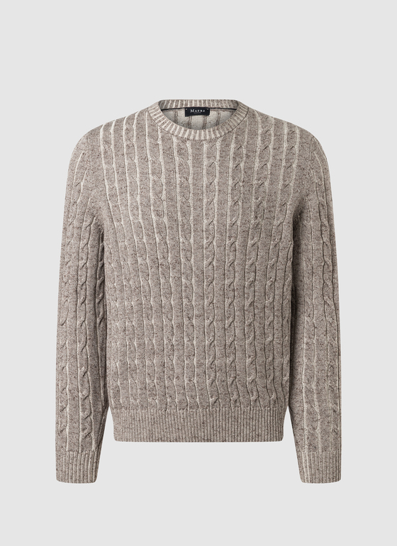 Pullover Rundhals 1/1 Arm Pale Brown Frontansicht