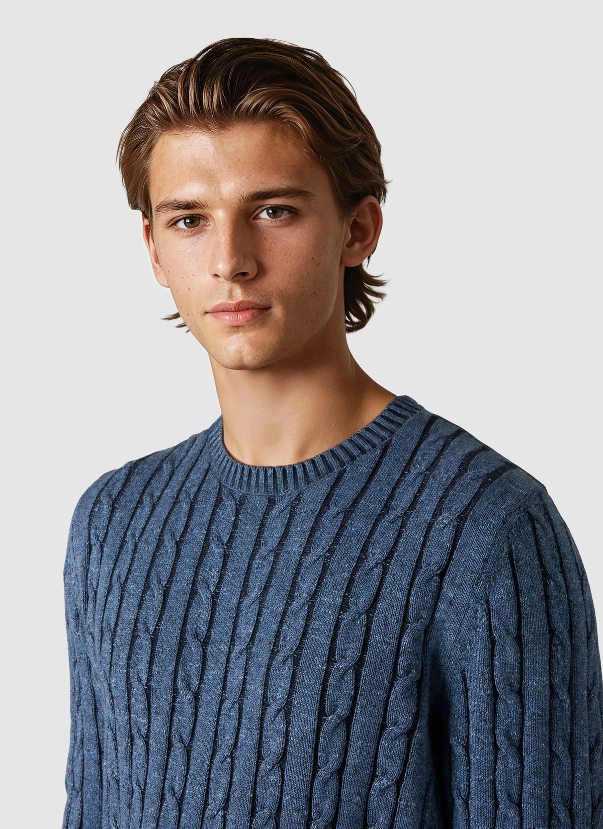 Pullover Rundhals 1/1 Arm, Dawn Blue Detailansicht 1