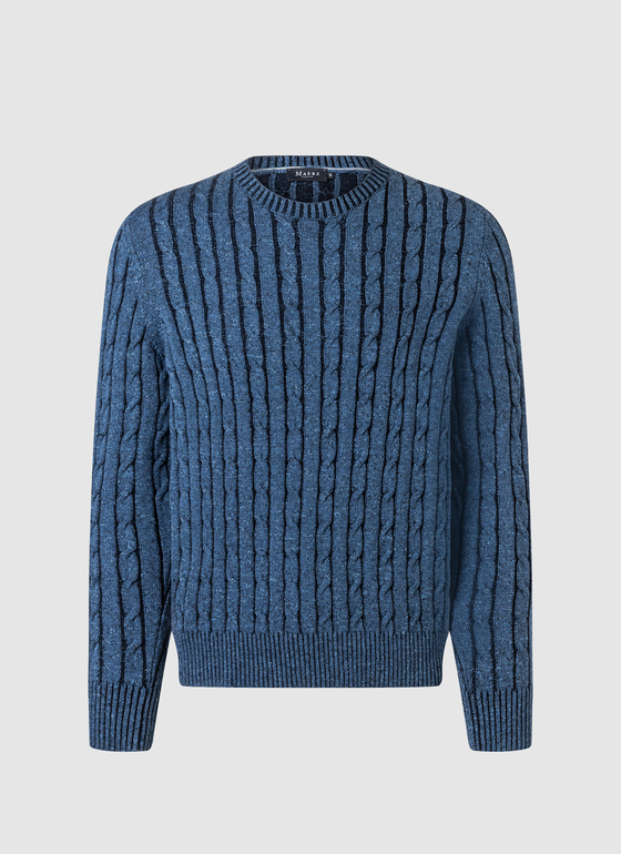 Pullover Rundhals 1/1 Arm Dawn Blue Frontansicht