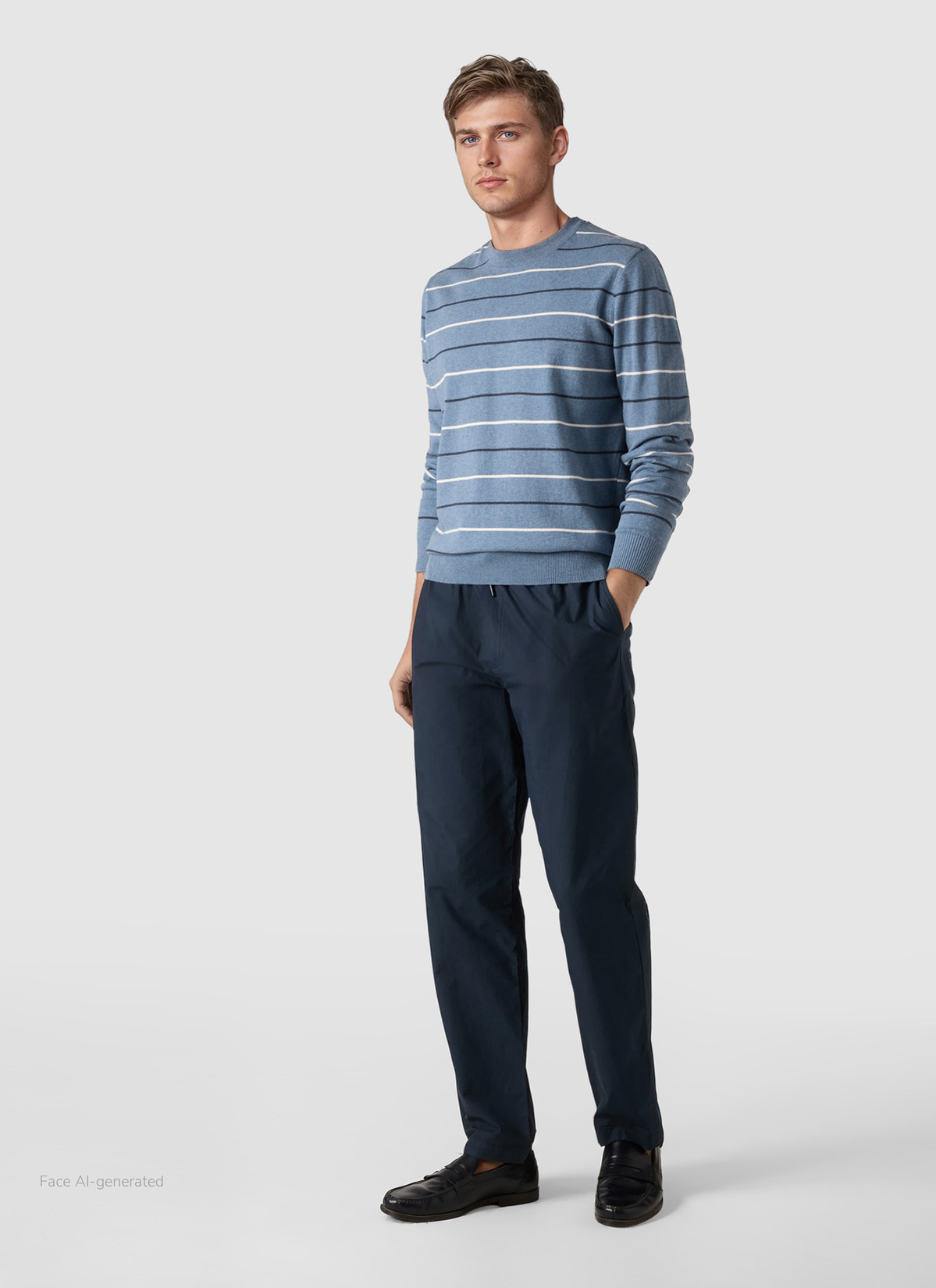 Pullover Rundhals 1/1 Arm, Blue Sky Detailansicht 2