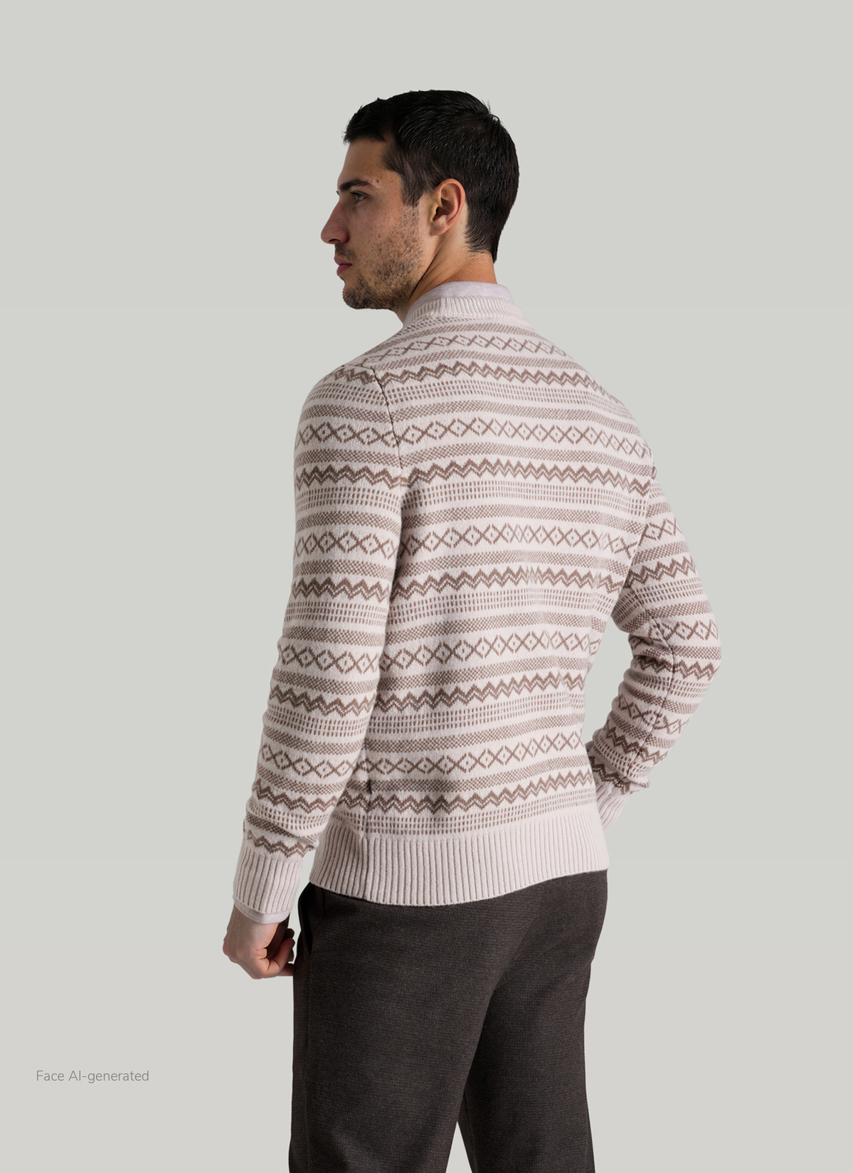 Pullover Rundhals 1/1 Arm, Autumn Stone Rückansicht