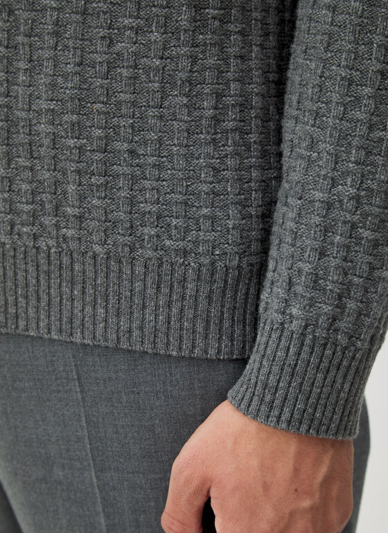 Pullover Rundhals 1/1 Arm Grey Rock Frontansicht