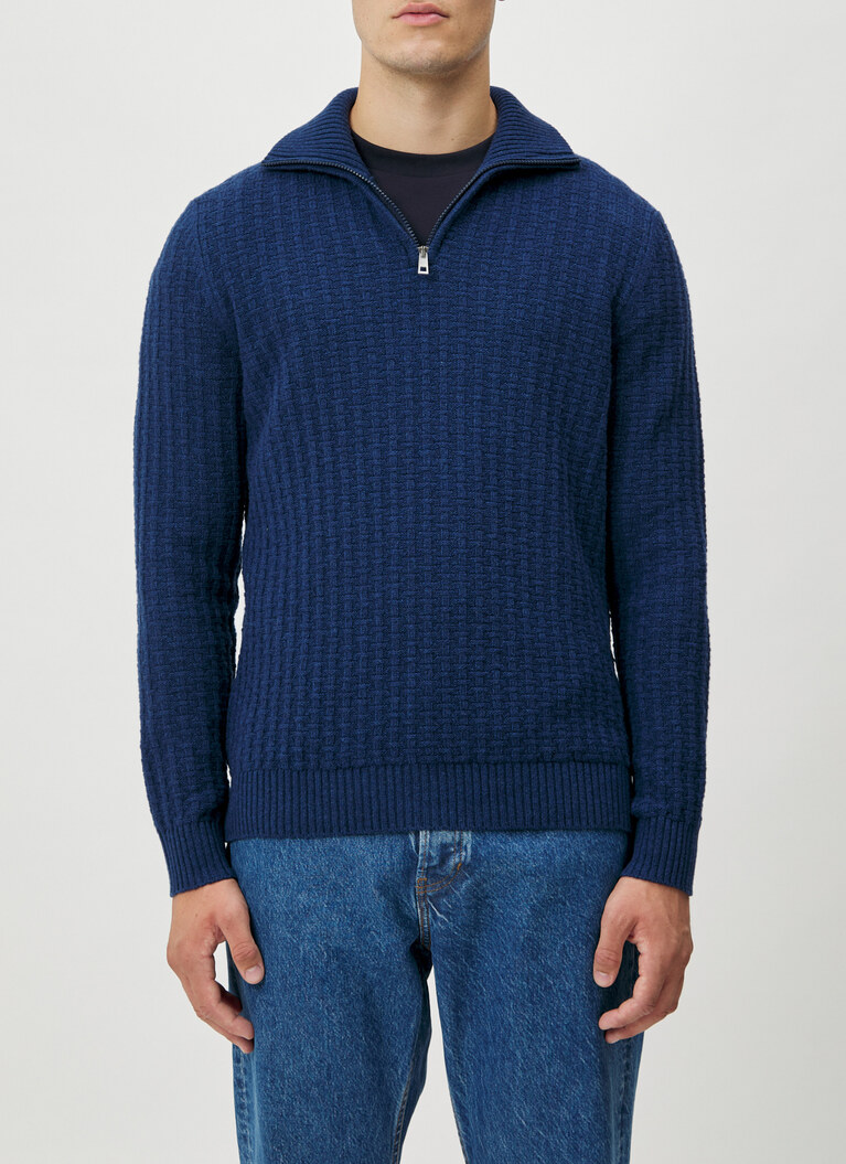 Pullover Troyer 1/1 Arm, Dusk Blue Detailansicht 1